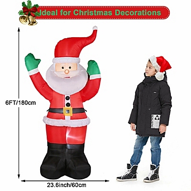 CAMULAND 6FT Santa Claus Inflatable Outdoor Decoration LED Lights Christmas Yard. View a larger version of this product image.