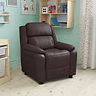 Alternate image 0 for Flash Furniture Charlie Deluxe Padded Contemporary Brown LeatherSoft Kids Recliner with Storage Arms