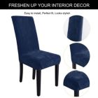 Alternate image 2 for PiccoCasa Plush Solid Dining Chair Cover, Parson Chair Slipcover Stretch Spandex Velvet Bar Stool Cover Protector Seat Cover Home Decor for Dining Room/Party/Kitchen/Wedding, Navy Blue