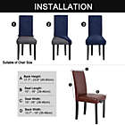 Alternate image 3 for PiccoCasa Plush Solid Dining Chair Cover, Parson Chair Slipcover Stretch Spandex Velvet Bar Stool Cover Protector Seat Cover Home Decor for Dining Room/Party/Kitchen/Wedding, Navy Blue