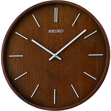 Seiko 13" Maddox Wooden Wall Clock, Brown. View a larger version of this product image.
