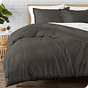 Bare Home Flannel Duvet Cover and Sham Set - 100% Cotton, Velvety Soft Heavyweight, Double Brushed Flannel (King/California King, Grey)