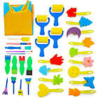 Alternate image 0 for Bright Creations Foam Paint Brush Set for Kids Crafts with Stamps and Smock (31 Pieces)