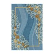 Homefires Rugs Decorative Indoor/Outdoor Accent Rug Shells & White Coral - 5' X 7'