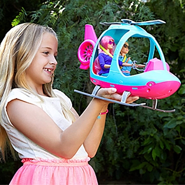 Barbie Helicopter, Pink and Blue with Spinning Rotor. View a larger version of this product image.