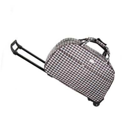 Semer 24" Rolling Wheeled Duffle Suitcase Bag in Gray & White Lattice