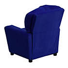 Alternate image 3 for Flash Furniture Chandler Contemporary Blue Microfiber Kids Recliner with Cup Holder