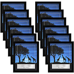 Americanflat 12 Piece 8x10 Gallery Wall Picture Frame Set in Black - Composite Wood with Polished Plexiglass - Horizontal and Vertical Formats for Wall and Tabletop