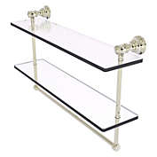 Allied Brass Carolina Collection 22 Inch Double Glass Shelf with Towel Bar