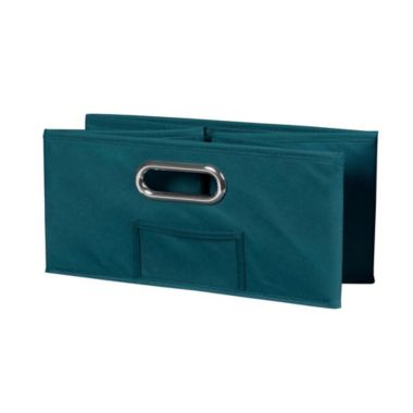 Niche Cubo Set of 6 Half-Size Foldable Fabric Storage Bin with Chrome Handles - Teal. View a larger version of this product image.