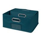 Alternate image 3 for Niche Cubo Set of 6 Half-Size Foldable Fabric Storage Bin with Chrome Handles - Teal