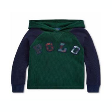 Ralph Lauren Toddler Boy's Knit Waffle Hooded Thermal Green Size 4T |  buybuy BABY