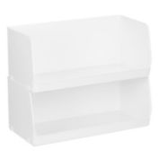 mDesign Stackable Plastic Food Storage Bin, Open Front, 2 Pack - Clear