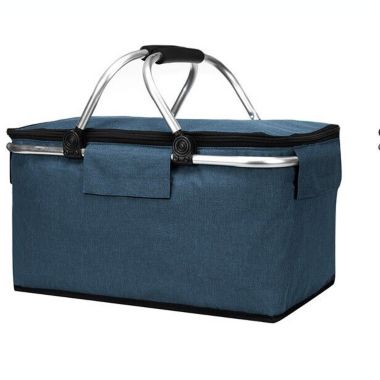 Stock Preferred Large Insulated Picnic Basket Leakproof Warm Cooler Outdoor Navy Blue. View a larger version of this product image.