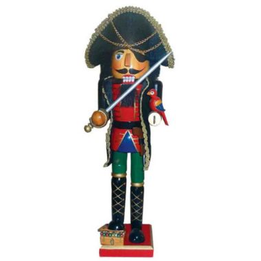 Santa's Workshop Holiday Home Decor 15" Wood Pirate Nutcracker. View a larger version of this product image.