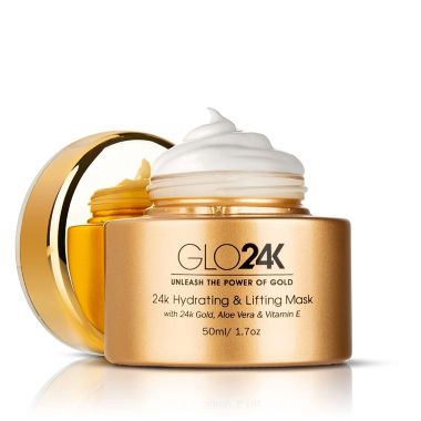 GLO24K Hydrating and Lifting Mask with 24k Gold, Aloe Vera, Peptides, & Vitamins For Hydration Boost and Lifting Effect - Made In The USA. View a larger version of this product image.