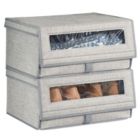 Alternate image 1 for mDesign Stackable Fabric Closet Storage Shoe Box - Large