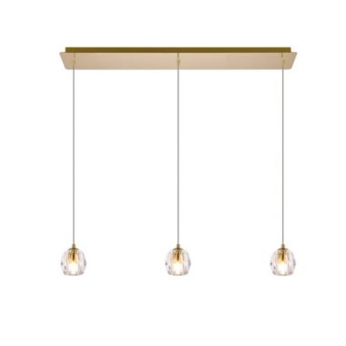 Elegant Lighting Luxurious Eren Adjustable Hanging 3 Lights Pendant for Living Room, Kitchen, Bedroom & Hallway, Gold. View a larger version of this product image.