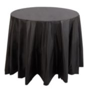 Juvale 12-Pack Black Plastic Tablecloth - 84-Inch Round Disposable Table Cover, Fits up to 72-Inch Round Tables, Black Themed Party Supplies