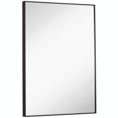 Hamilton Hills Silver Brushed Metal Vanity Mirror Simple Edge Mirrors for Wall Bathroom. View a larger version of this product image.