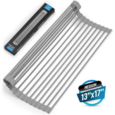 Zulay Kitchen Multipurpose Roll Up Sink Drying Rack Medium - Grey 17in.. View a larger version of this product image.