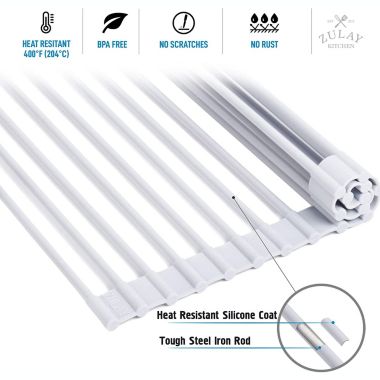 Zulay Kitchen Multipurpose Roll Up Sink Drying Rack Medium - Grey 17in.. View a larger version of this product image.