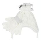 Alternate image 0 for Fab Big Girl's 2 Pc Popcorn-Knit Heidi Hat & Gloves Set White One Size