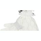 Alternate image 1 for Fab Big Girl's 2 Pc Popcorn-Knit Heidi Hat & Gloves Set White One Size