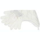 Alternate image 2 for Fab Big Girl's 2 Pc Popcorn-Knit Heidi Hat & Gloves Set White One Size