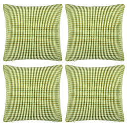 PiccoCasa 4 Pcs Soft Corduroy Throw Pillow Covers, Corn Striped Decorative Cushion Covers, Sofa Pillowcases for Bedding Home Decor, Pale Green, 18