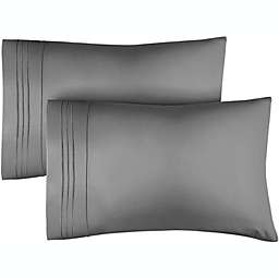 CGK Unlimited Soft Microfiber Pillowcase Set of 2 - King - Dark Grey