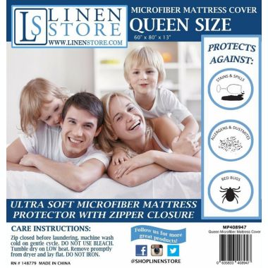 FABRIC ZIPPERED MATTRESS COVER 16", BED BUG PROTECTOR HYPOALLERGENIC. View a larger version of this product image.