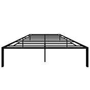 Idealhouse Black Queen Platform Bed with Sturdy Steel Bed Slats and Mattress Foundation