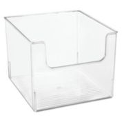 mDesign Plastic Household Storage Organizer Bins with Open Front, Clear