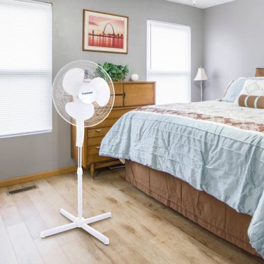 Impress Handi-Fan 16 Inch Oscillating Stand Fan in White. View a larger version of this product image.