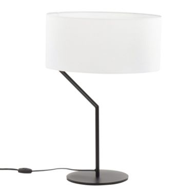 Lumisource Daniella Modern Table Lamp in Black Metal with White Linen Shade. View a larger version of this product image.