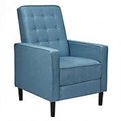 Costway Mid-Century Push Back Recliner Chair -Blue