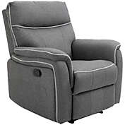 HOMCOM Manual Recliner Chair Armchair Sofa with Footrest Padded Armrest for Living Room Bedroom, Grey