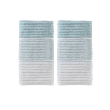 Saturday Knight Ltd Planet Ombre Woven Distinctive Bath Hand Towel Set - 2 Piece - 16x26", Aqua. View a larger version of this product image.