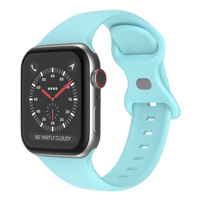 Link Apple Watch Compatible Soft Silicone Sport Band Waterproof Mens Womens For Series SE 7 6 5 4 3 2 1 - 42/44/45mm  - Sapphire Blue