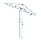 Alternate image 2 for Sunnydaze Outdoor Aluminum Pool Patio Umbrella with Solar LED Lights, Tilt, and Crank - 9&#39; - Teal Stripe