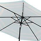 Alternate image 3 for Sunnydaze Outdoor Aluminum Pool Patio Umbrella with Solar LED Lights, Tilt, and Crank - 9&#39; - Teal Stripe