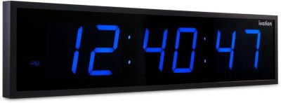 Ivation Huge Large Big Oversized Digital LED Clock - Shelf or Wall Mount (24 Inch - Blue)
