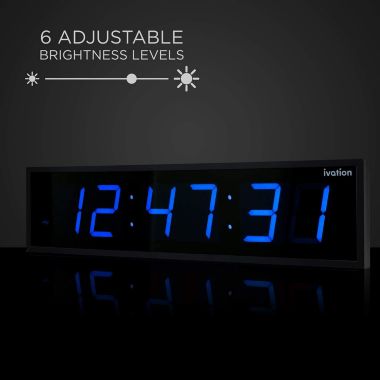 Ivation Huge Large Big Oversized Digital LED Clock - Shelf or Wall Mount (24 Inch - Blue). View a larger version of this product image.