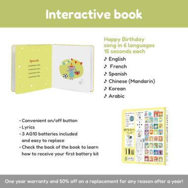 Cali's Books Happy Birthday Songs - Musical Book for Babies and Toddlers with Song in six Languages. Interactive Sound Book - Educational and Interactive Book for Toddlers Ages 1-3 and 2-4. View a larger version of this product image.
