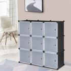 Alternate image 1 for Inq Boutique 9-Cube DIY Plastic Closet Cabinet, Modular Book Shelf Organizer Units, Storage Shelving with Doors RT