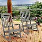 Alternate image 0 for Emma + Oliver 2 Pack All-Weather Rocking Chair in Gray Faux Wood - Patio and Yard Furniture