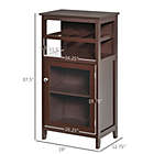 Alternate image 3 for HOMCOM Wine Storage Cabinet with 4 Bottle Wine Rack, Open Shelf, Acrylic Door Cabinet with Adjustable Shelf, Espresso