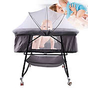 Kitcheniva Portable Crib with Storage Baby Bassinet, Bedside Sleeper