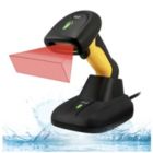 Alternate image 0 for Adesso - Barcode Scanner IP67 Waterproof Antimicrobial USB Wireless 2D QR 1D Barcodes with Charging Cradle Drop Protection - Black & Yellow